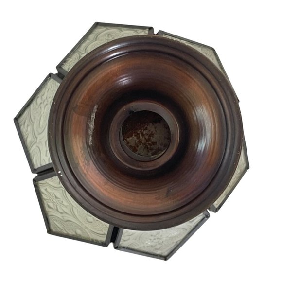 Vintage Candle Holder Set Glass Lotus Flower Tea Light or Votive 5.25" x 5.25" - Picture 6 of 6